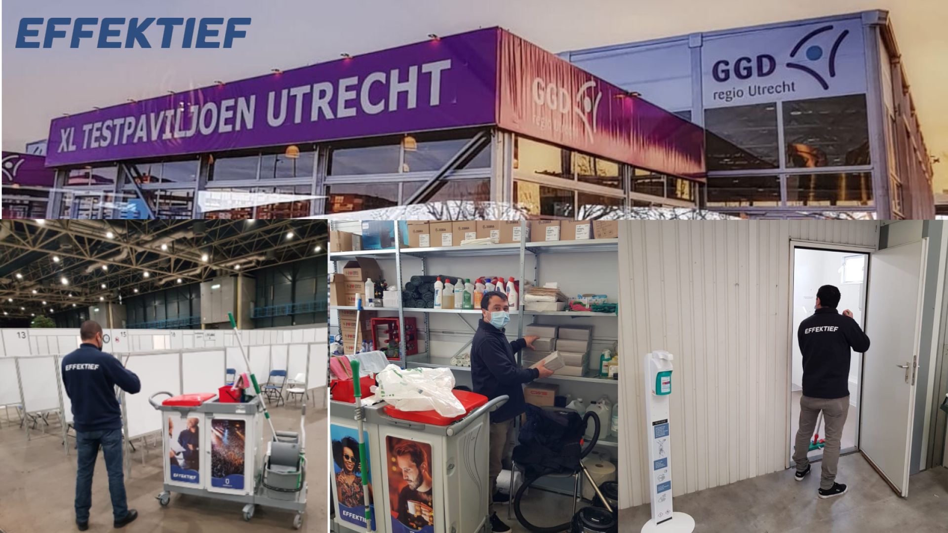 Effektief is gestart met het schoonmaakonderhoud bij 3 COVID-testlocaties en 1 vaccinatielocatie!