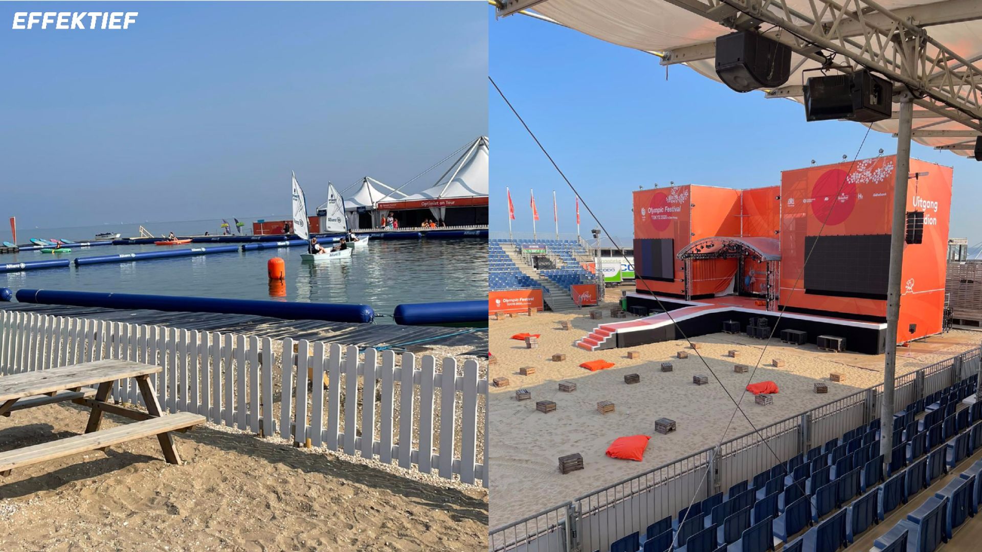 Effektief heeft de schoonmaakwerkzaamheden uitgevoerd op het sportstrand in Den Haag.
